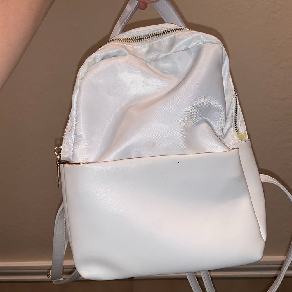 White backpack purse